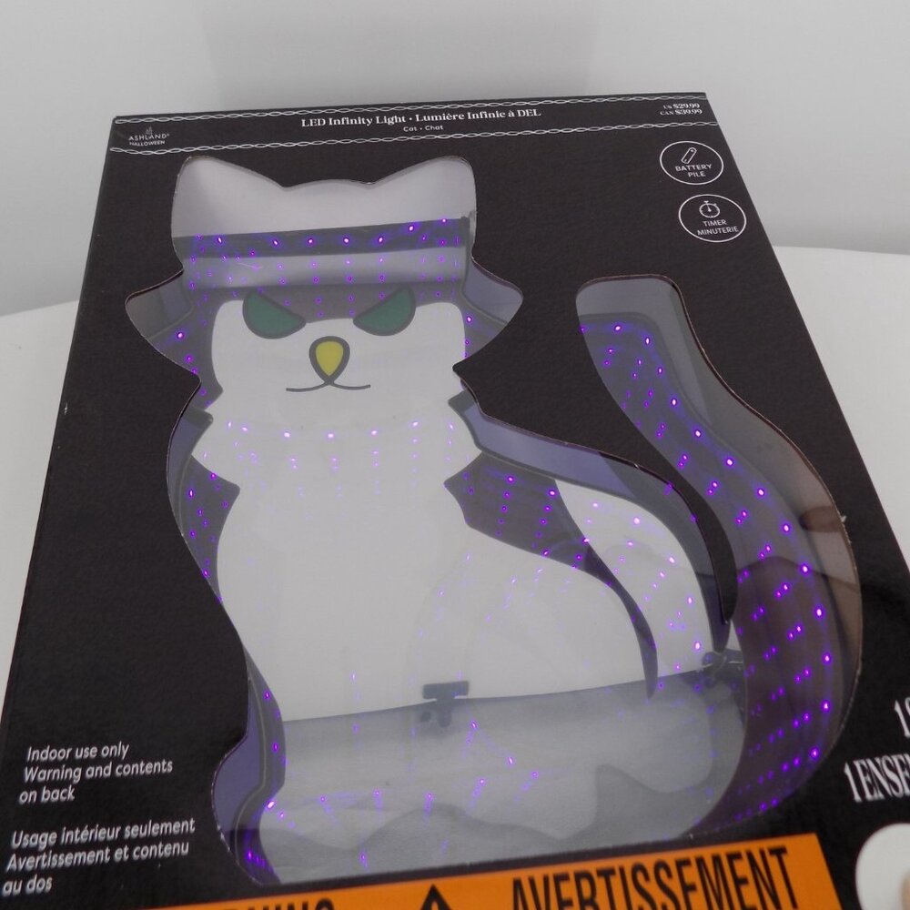 Ashland LED Infinity Light Cat Shaped Halloween Decoration Indoor Battery New - Picture 3 of 7